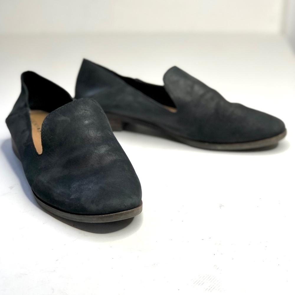Lucky Brand Cahill buttery leather loafers with fold-down heel black 10W